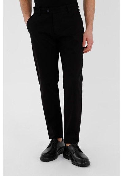 Uki Siyah Comfort Fit Chino Pantolon Siyah