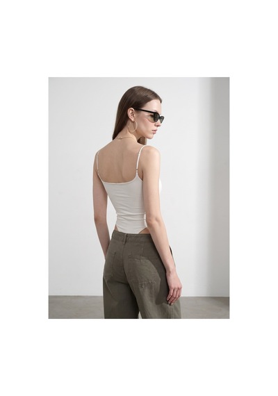 Dilvin 21216 Askılı Bodysuit-ekru-16503