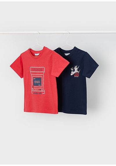 Mayoral Erkek Çocuk 2'li T-shirt Takım Kırmızı-lacivert - 03063
