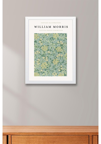 William Morris Golden Lily Çerçeveli Tablo- Sergi Afişi - Eklektik Tarz Duvar Dekoru