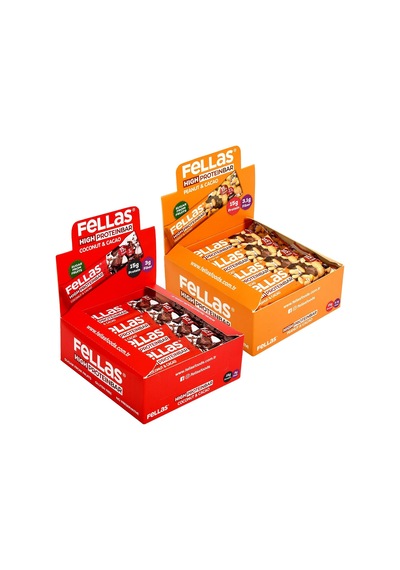 Yüksek Protein Bar Hindistan Cevizli Ve Kakaolu, 45gr X 12 Adet + Yer Fıstıklı Ve Kakaolu, 45gr X 12 Adet