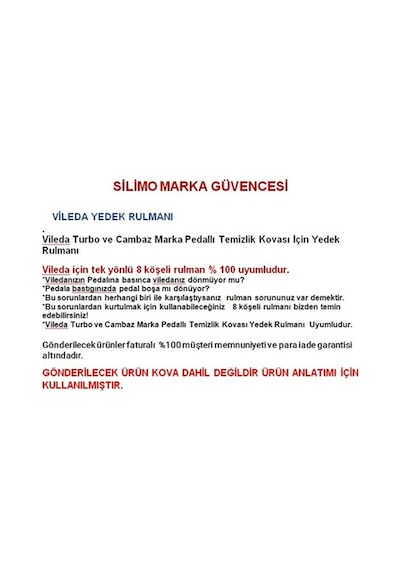 Vileda Rulmanı Vileda Turbo Cambaz V.B Pedallı 8 Köşe 4 Adet