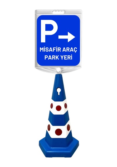 Misafir Araç Park Yeri Sağ Oklu Çift Taraf Baskı Mavi Ultra Kedi Gözlü Ağırlıklı Koni Seti Trafik Dubası