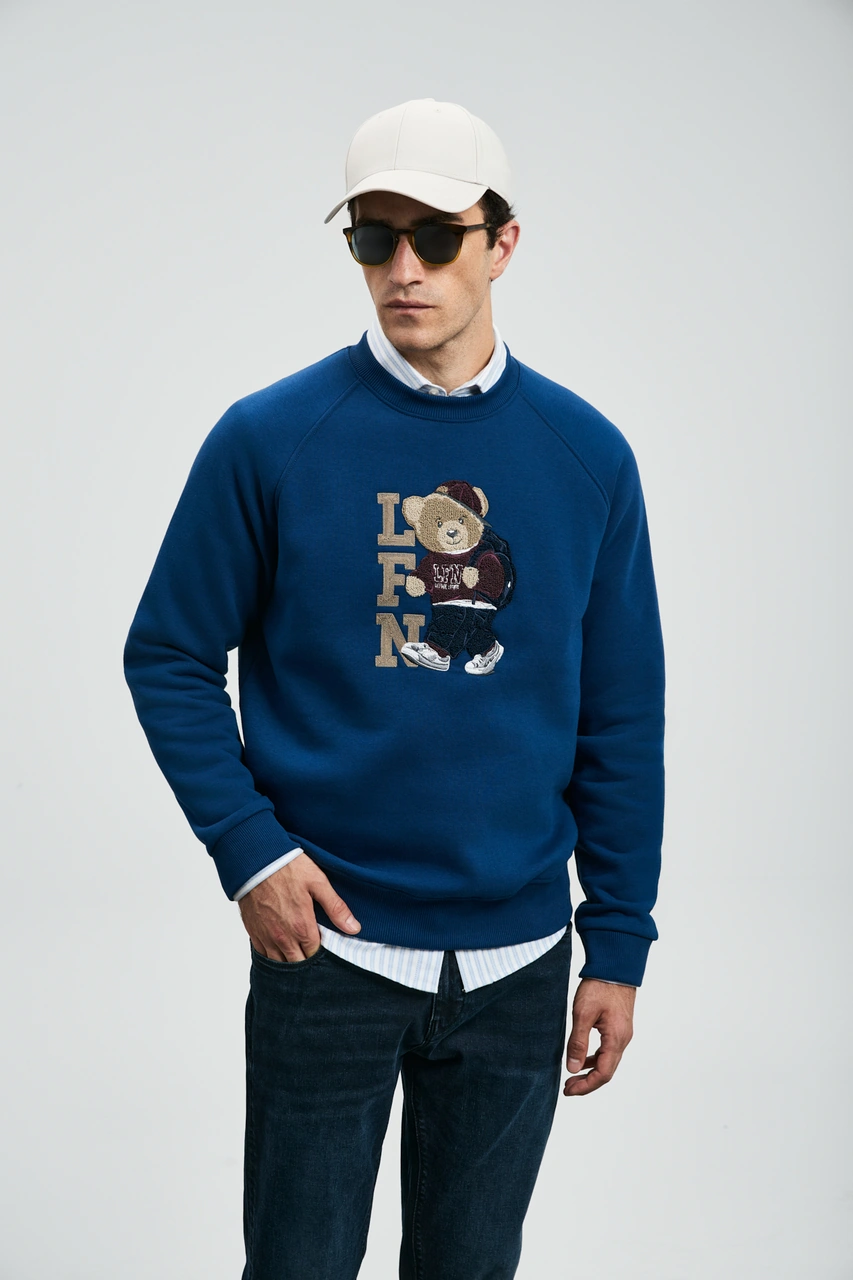 Lufian Storm Erkek Sweatshirt Saks Saks 112030172100240 Saks