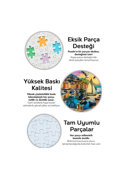 1000 Parça Harbor Of Serenity Puzzle - Limanda Sakinlik Ve Yelkenli Manzaralı Yapboz 68x48 Cm