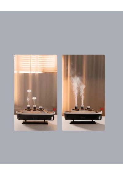 Mey İthalat Ultra Sessiz Titanik Gemi Led Işıklı Aroma Difüzörü Oda Nemlendirici