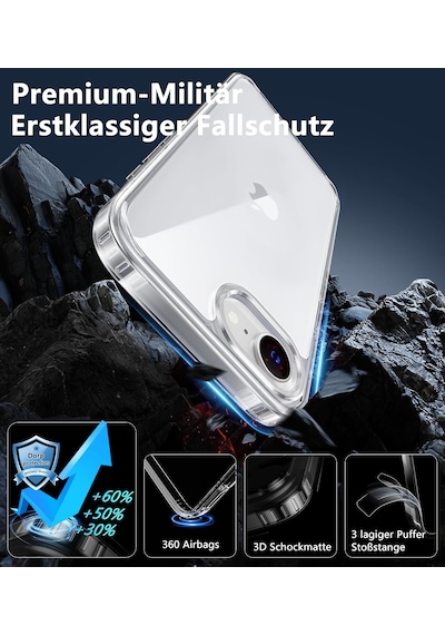 Apple Uyumlu iPhone 16e Kılıf Şeffaf Silikon + 9h Ekran Koruyucu Cam Set
