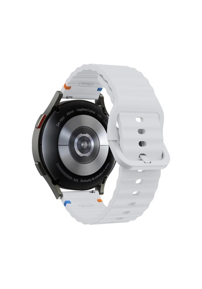 Samsung Galaxy Watch 7 40 Mm / 44 Mm/fe 40 Mm İle Uyumlu Dalgalı Dikiş Detaylı Silikon Saat Kordonu Gri 44 Mm