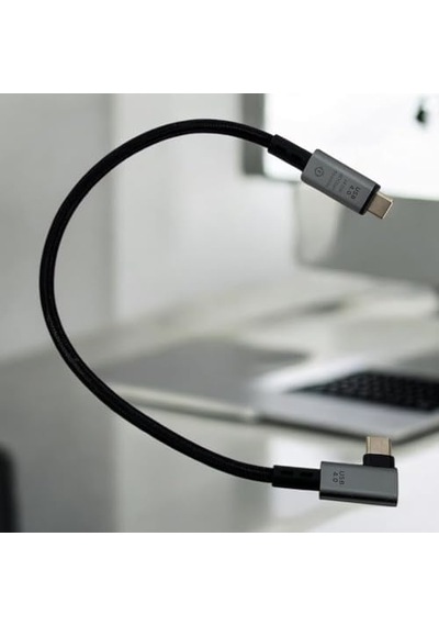 40gbps 240w 4.0 Thunderbolt L Shape Type-c To Type-c Şarj, Data Ve 8k 60hz Data Transfer Kablosu Tip C 30 Cm - Pd240w