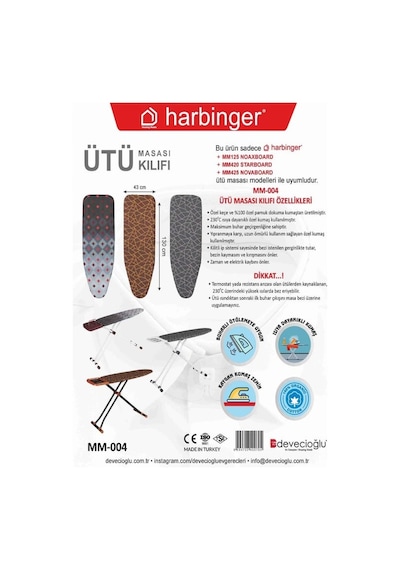 Mm004 Ütü Masası Kılıfı 43x130 Cm Özel Keçeli, 230 C Isıya Dayanıklı Pamuklu Bez Diğer