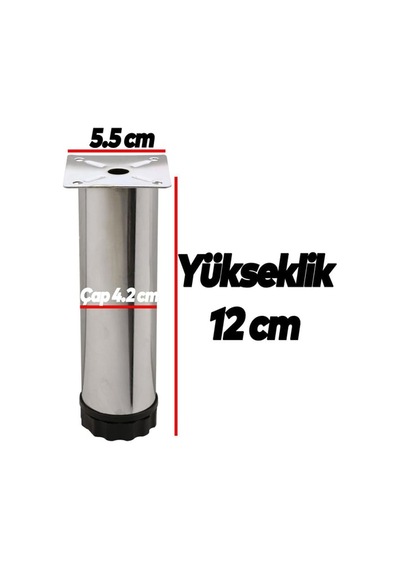 Metal Baza Ayak 12 Cm Krom