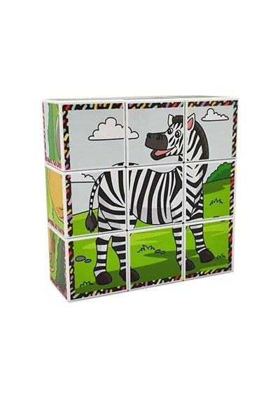 Safari Hayvanları 3d Manyetik Puzzle 9 Mıknatıslı Küp 6 Yapboz
