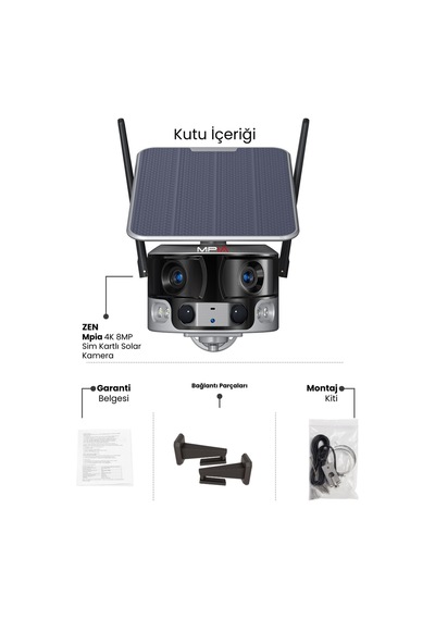 4k 4g Sım Kartlı Solar Kamera Çift Lensli Sesli Görüşme 180 Panoramik Görüş Ip Kamera 128gb Hediye