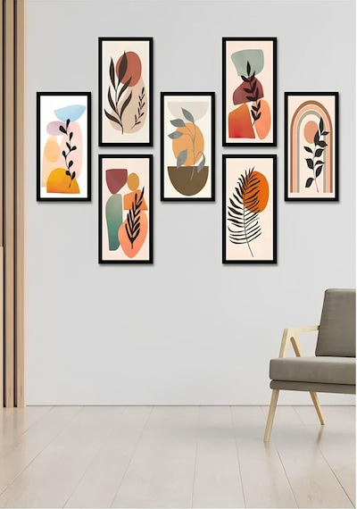 Modern Style Dekorize Mdf 7 Parça Çerçeve Görünümlü Tablo Set 10203 10 X 20