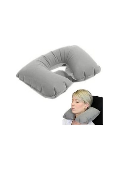 Şişme Seyahat Yastığı Gri Lacivert Bx40