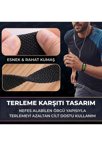 Lexroo Xiaomi Mi Band 10/9/8 İle Uyumlu Kordon Manyetik Toka Mekanizmalı Yumuşak Ve Konforlu Smart