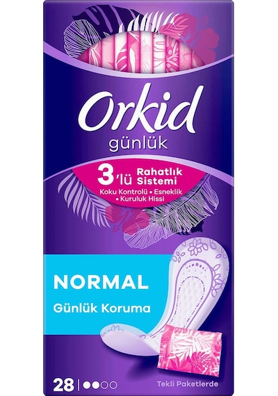 Orkid Tekli Normal Günlük Ped 28'li