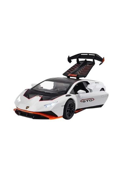 1/24 Ölçek Diecast Metal Lamborghini Huracan Sto Tasarımlı Spor Araba Kapıları Açılan Model Araba
