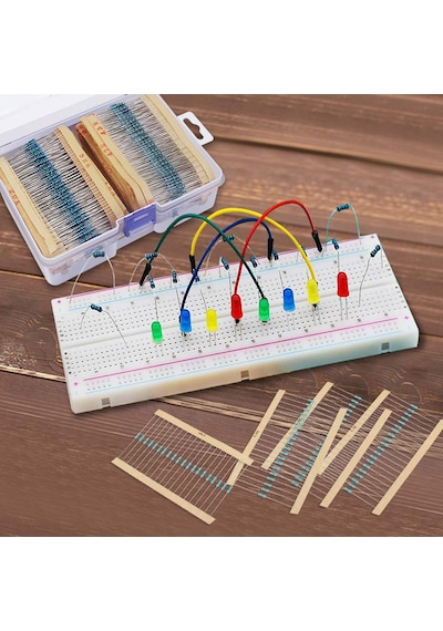 1/4w 1 Ohm - 10 Mega Ohm Arası 130 Çeşit 2600 Parça Direnç Seti