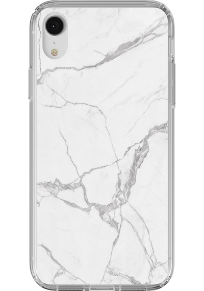 Apple Uyumlu iPhone Xr  Gri Mermer Baskılı Silikon Kılıf Renkli