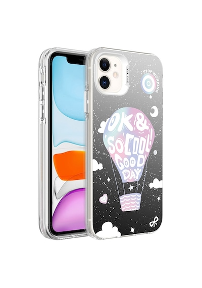 Apple Uyumlu iPhone 12 Kılıf Desenli Zore Silver Sert Kılıf