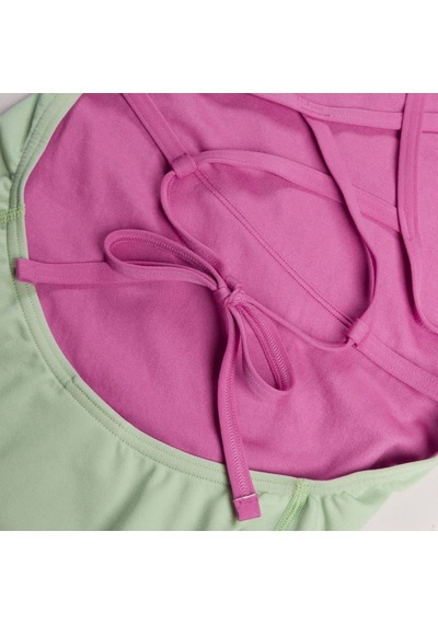 Speedo Solid Lattice Tie-back Kadın Yüzücü Mayosu Yeşil
