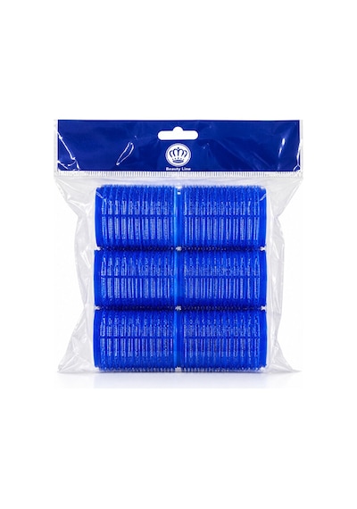 Gloria Professional Cırtlı Yapışkanlı Saç Bigudisi 40 mm (4cm) 6’lı Set – Lacivert Büyük Boy