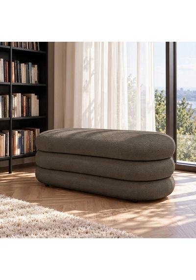 İnarch Dizayn Naturis Sandıklı Bench Depolama Alanlı Modern Puf Mocha