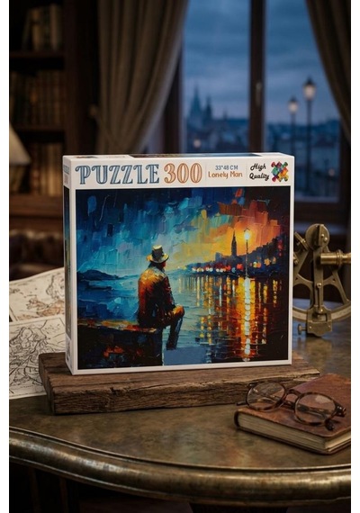 300 Parça Lonely Man Sanatsal Yalnız Adam Çalışması Puzzle Kaliteli 33x48cm Eğitici Çocuk Yapboz 1