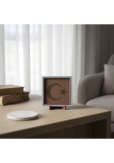 Minimalist Hilal Formu Kelime-i Tevhid Hatırası, Sevdikleriniz İçin Anlamlı Ve Modern Hediye 10x10cm