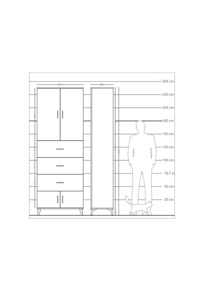Arges Dolap 3 Raflı 3 Çekmeceli 4 Kapaklı 88x30x243 Çam-antrasit Çam Arges Dolap 3 Raflı 3 Çekmeceli 4 Kapaklı 88x30x243 Çam-antrasit Çam
