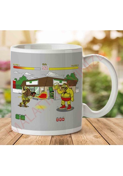 Springfield Fighter Street Fighter Simpsons Barney Kupa Bardak Çok Renkli