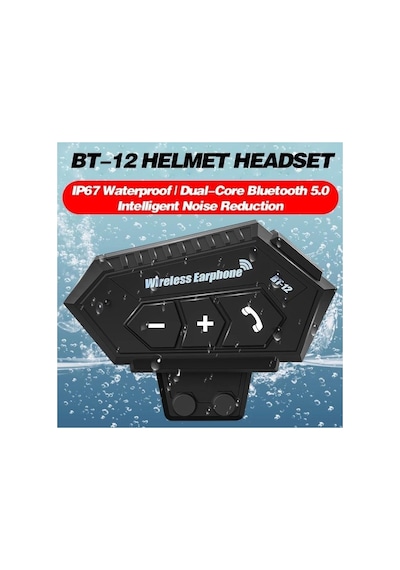 Bt12 Bluetooth 5.0 Motorsiklet Interkom Mikrofonlu Kulaklık Kask Bluetooth Kulaklık
