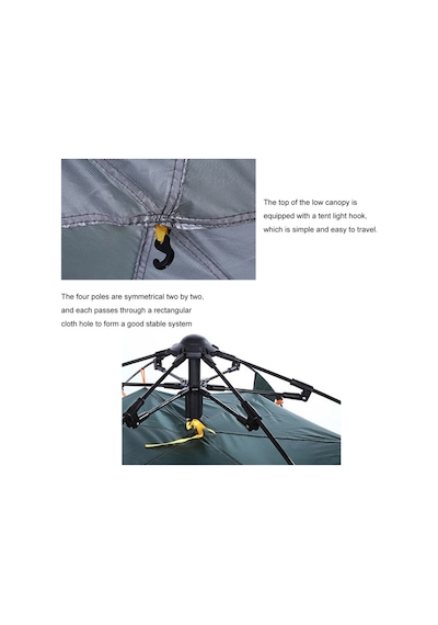 4 Kişilik Otomatik Kurulum Çift Katman Çadır Kamp Balık Ve Çocuk Oyun Çadırı 200cmx220cmx140cm Yeşil