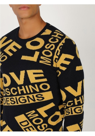 Moschino Moschıno Erkek Kazak / M.Lov.2019.6494 Siyah-Sarı Siyah