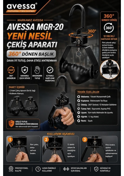 Premium Parça Oto Mgr-20 Yeni Nesil Çekiş Aparatı 360 Derece Çift