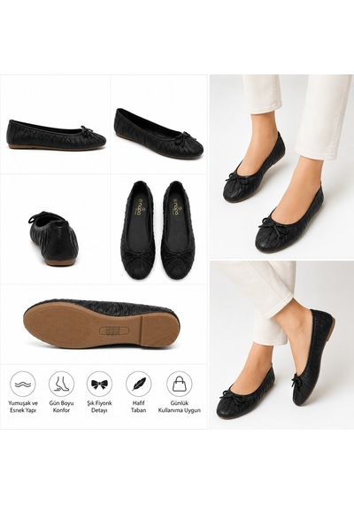 N Napa Shoe Np.16307.siyah Deri Babet