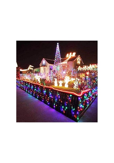 10 Metre Fişli Led Işık - 100 Led Rgb Renkli Yılbaşı Dekorasyon Lambası 10c