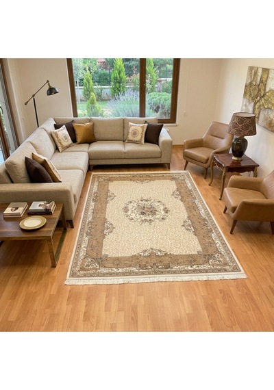 Nergis 200 X 300 İpek Halı Bej