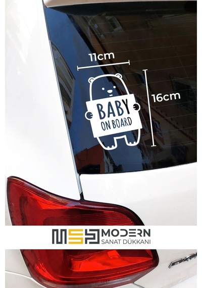 Baby On Board Oto Sticker Beyaz
