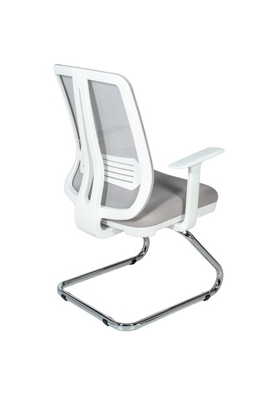 Ofisbazaar Up Beyaz Fileli Misafir Koltuğu Ergonomik Toplantı Ve Bekleme Koltuğu Gri Gri