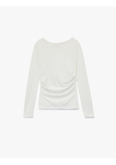 Koton Tshırt Ls Ekru 7wal10137ık