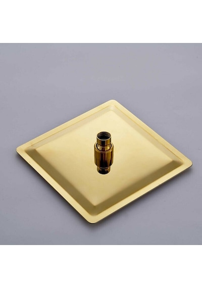 Fause Tepe Duş Başlığı Kare Slim 304 Metal 25 X 25 Cm Altın Ktd102-G Altın