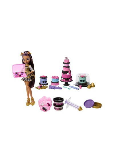Monster High Havalı Doğum Günü Pasta Seti Ve Clawdeen Wolf Bebek, Pasta Kreması Ve Süsleme Şırıngası Gibi 20'd Diğer