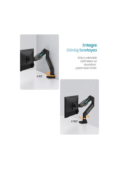 24-57" Armada Ultrawide Ekran Monitör Kolu 30 Kg Kapasiteli Vesa Uyumlu Tam Hareketli Monitör Standı