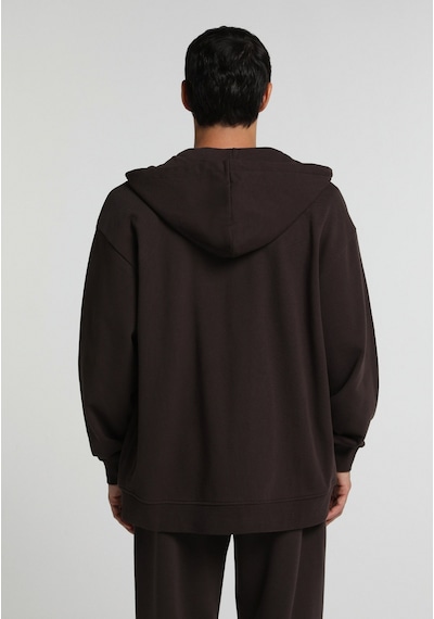 Colin's Colins Oversize Fit Kapüşonlu Düz Erkek Kahverengi Sweatshirt Cl1075851 Q1.v2 Dbr Koyu Kahverengi