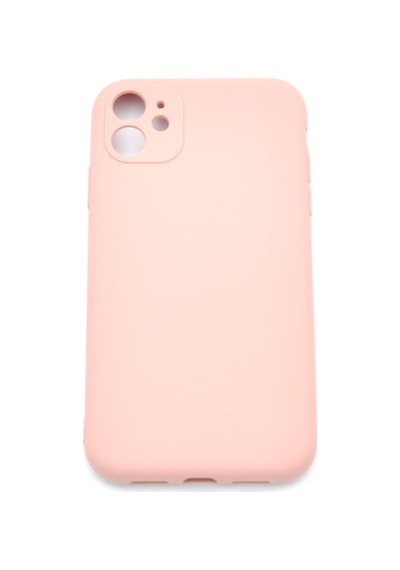 Apple Uyumlu iPhone 11 Düz Renk Esnek Yumuşak Silikon Kılıf Rubber Pembe