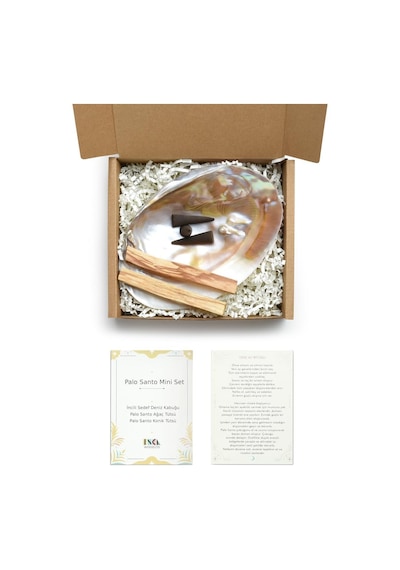 Palo Santo Mini Set - İncili Deniz Kabuğu - Palo Santo Tütsü - Tütsülük - Meditasyon - Pozitif Enerji