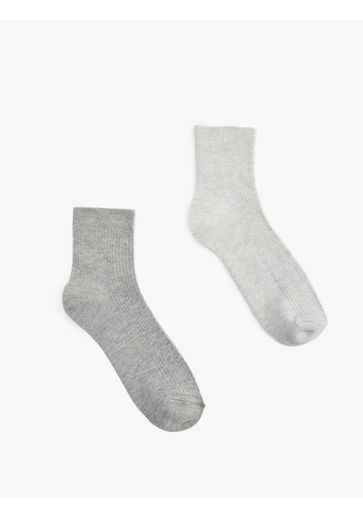 Koton 2'li Basic Soket Çorap Seti Gri 6sak80680aa