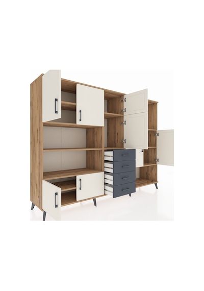 Hyperion Dolap 10 Raflı 4 Çekmeceli 8 Kapaklı 220x44x163 Çam-ayta Çam-aytaşı/antrasit Hyperion Dolap 10 Raflı 4 Çekmeceli 8 Kapaklı 220x44x163 Çam-ayta Çam-aytaşı/antrasit